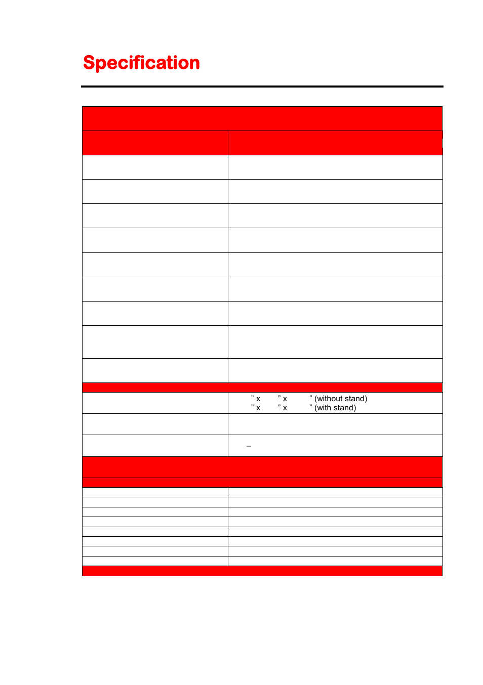 Specification | Sceptre E325BV-HD User Manual | Page 47 / 52