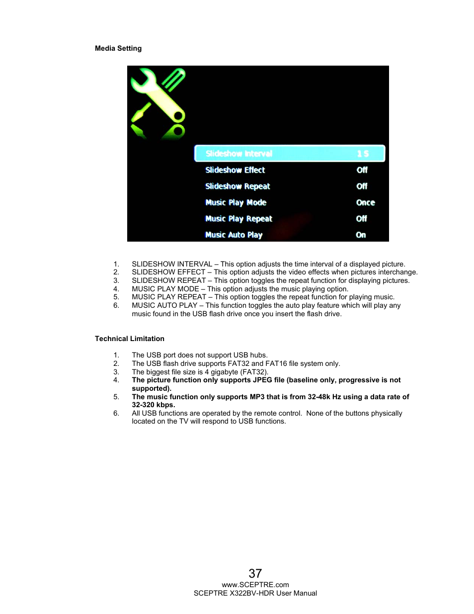 Sceptre H322BV-HDR User Manual | Page 37 / 52
