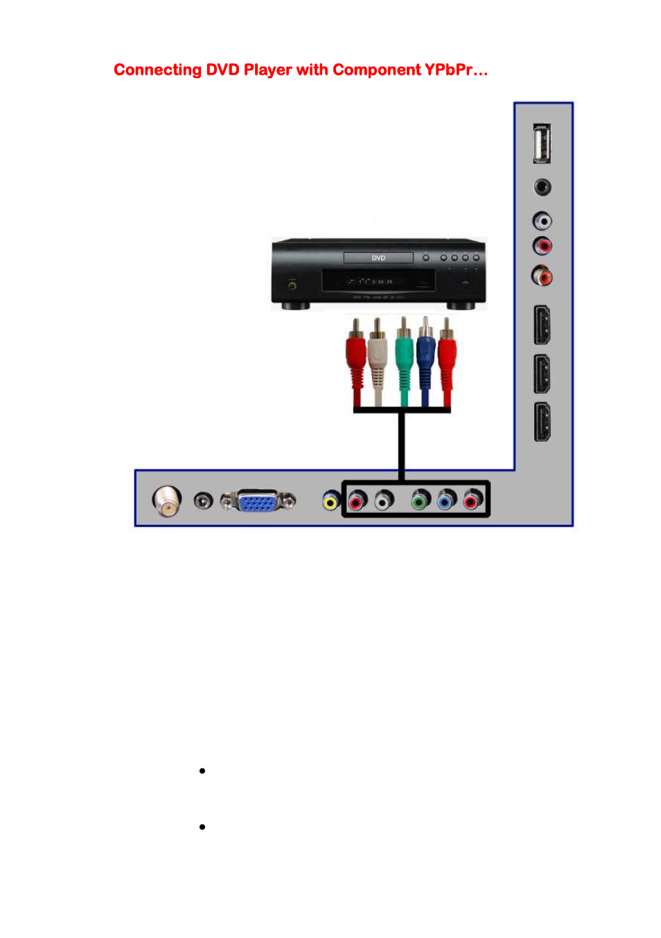 Connecting dvd player with component ypbpr | Sceptre E325BD-HDC User Manual | Page 19 / 59