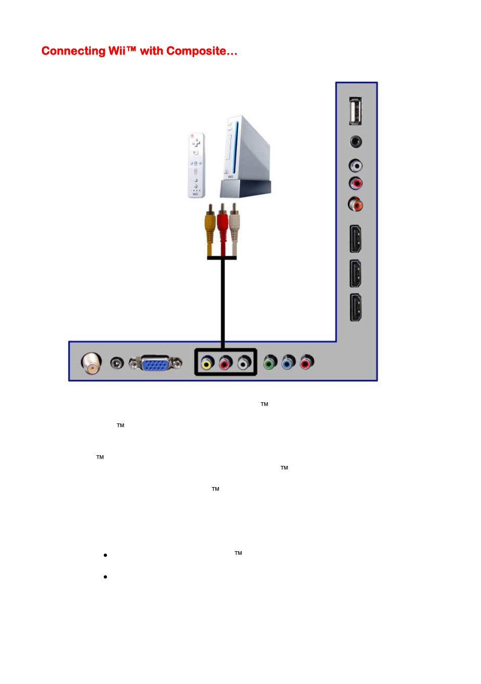 Connecting wii™ with composite | Sceptre E325BD-HDC User Manual | Page 20 / 59