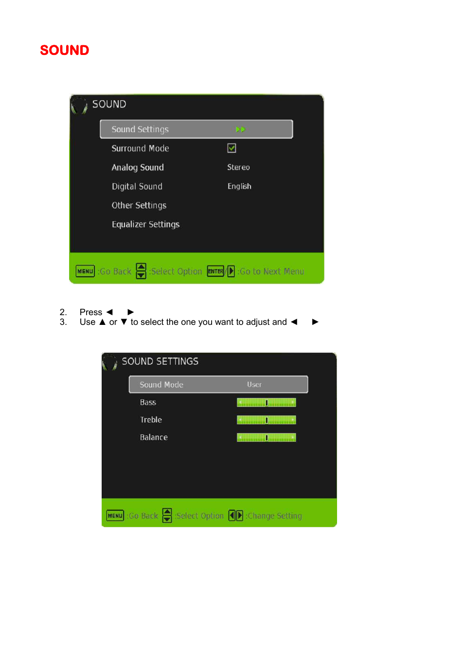 Sound | Sceptre E325BD-HDC User Manual | Page 30 / 59