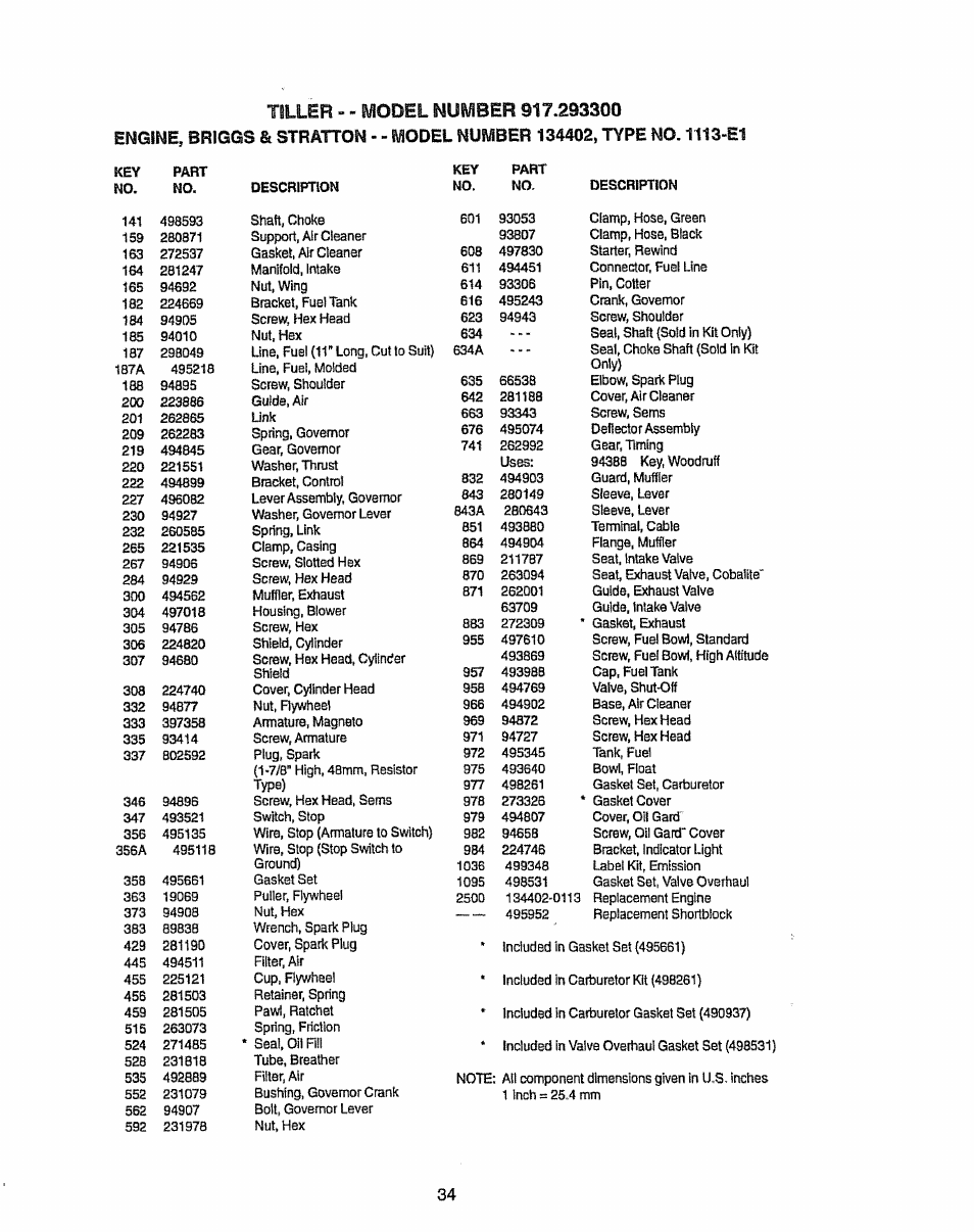 Craftsman 917.293300 User Manual | Page 34 / 36