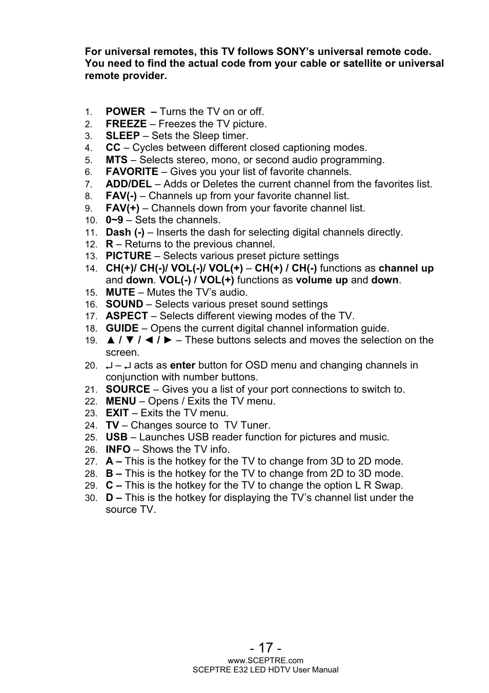 Sceptre E320BV-FHDD User Manual | Page 17 / 55