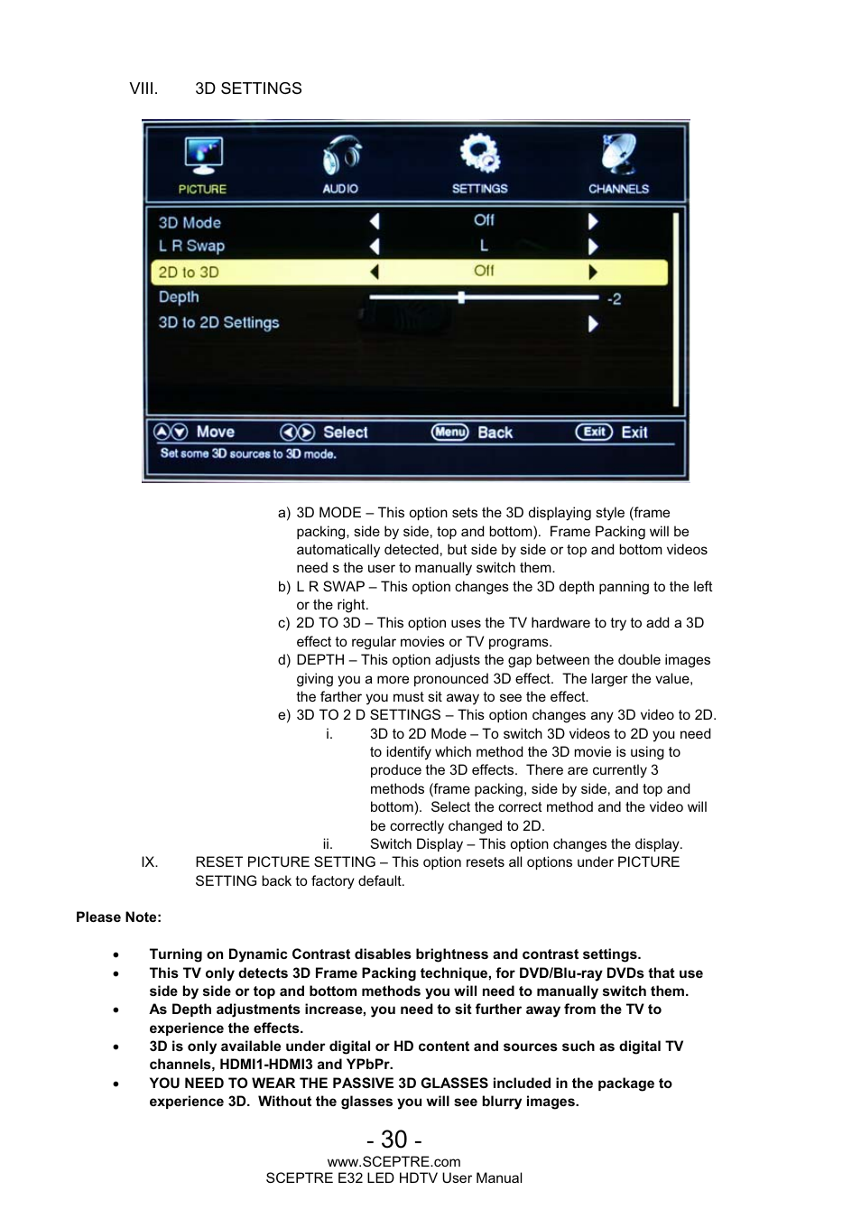 Sceptre E320BV-FHDD User Manual | Page 30 / 55