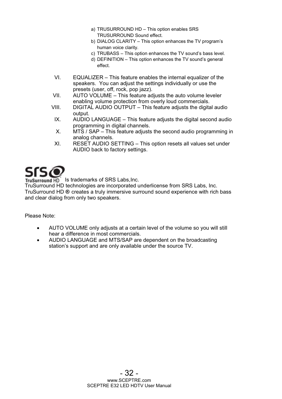 Sceptre E320BV-FHDD User Manual | Page 32 / 55