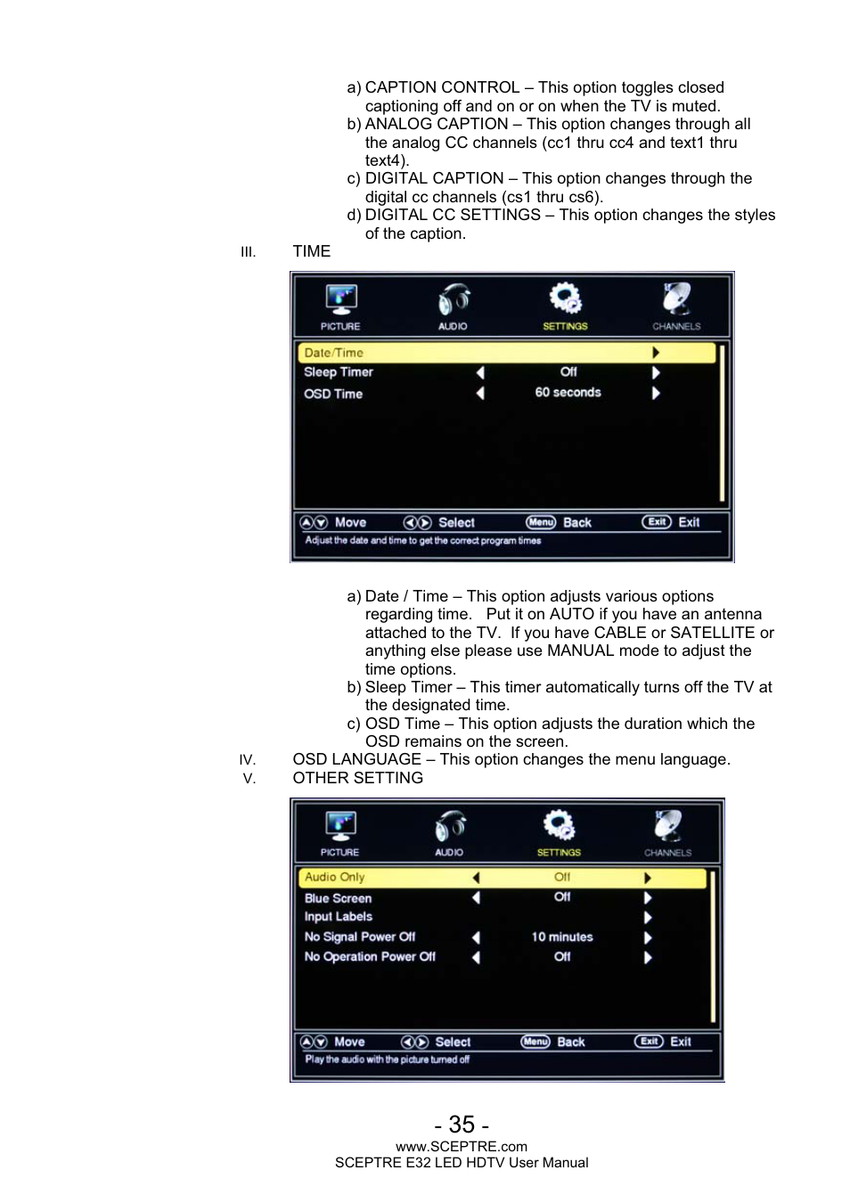 Sceptre E320BV-FHDD User Manual | Page 35 / 55