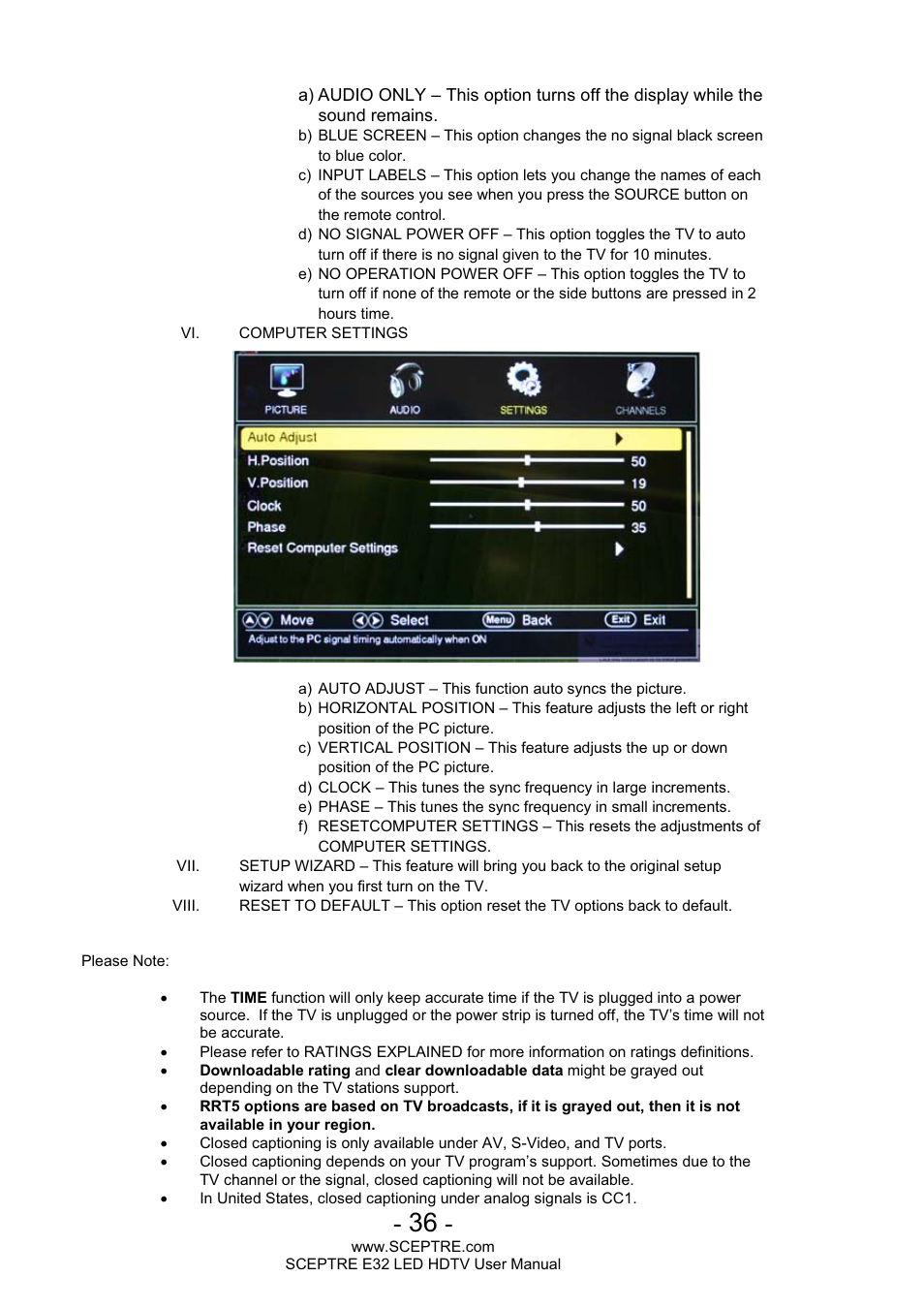 Sceptre E320BV-FHDD User Manual | Page 36 / 55