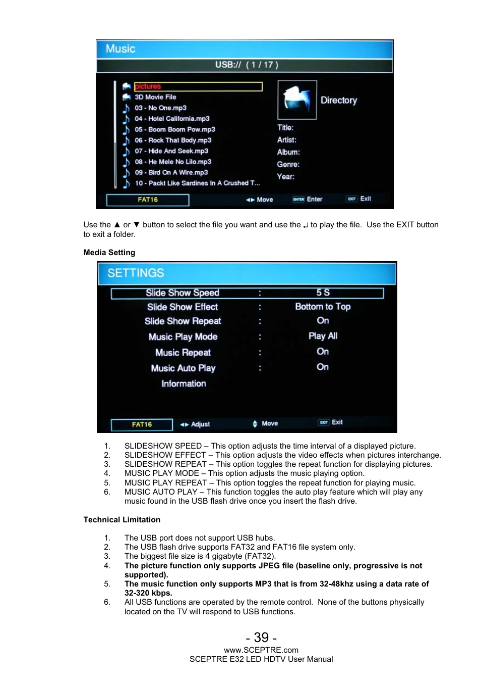 Sceptre E320BV-FHDD User Manual | Page 39 / 55