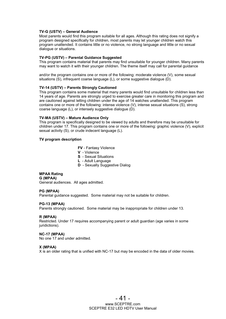 Sceptre E320BV-FHDD User Manual | Page 41 / 55