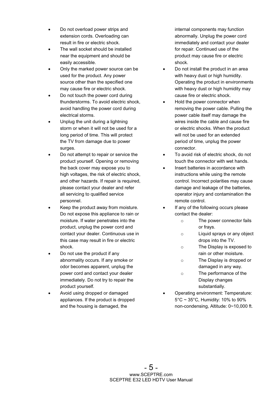 Sceptre E320BV-FHDD User Manual | Page 5 / 55
