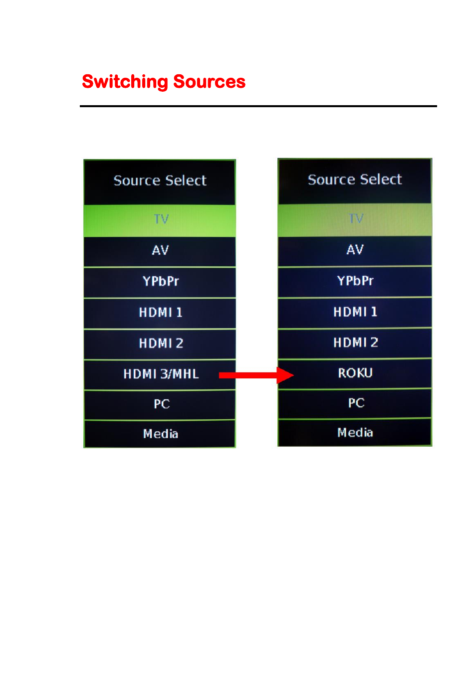 Switching sources | Sceptre E325-E328BV User Manual | Page 23 / 54