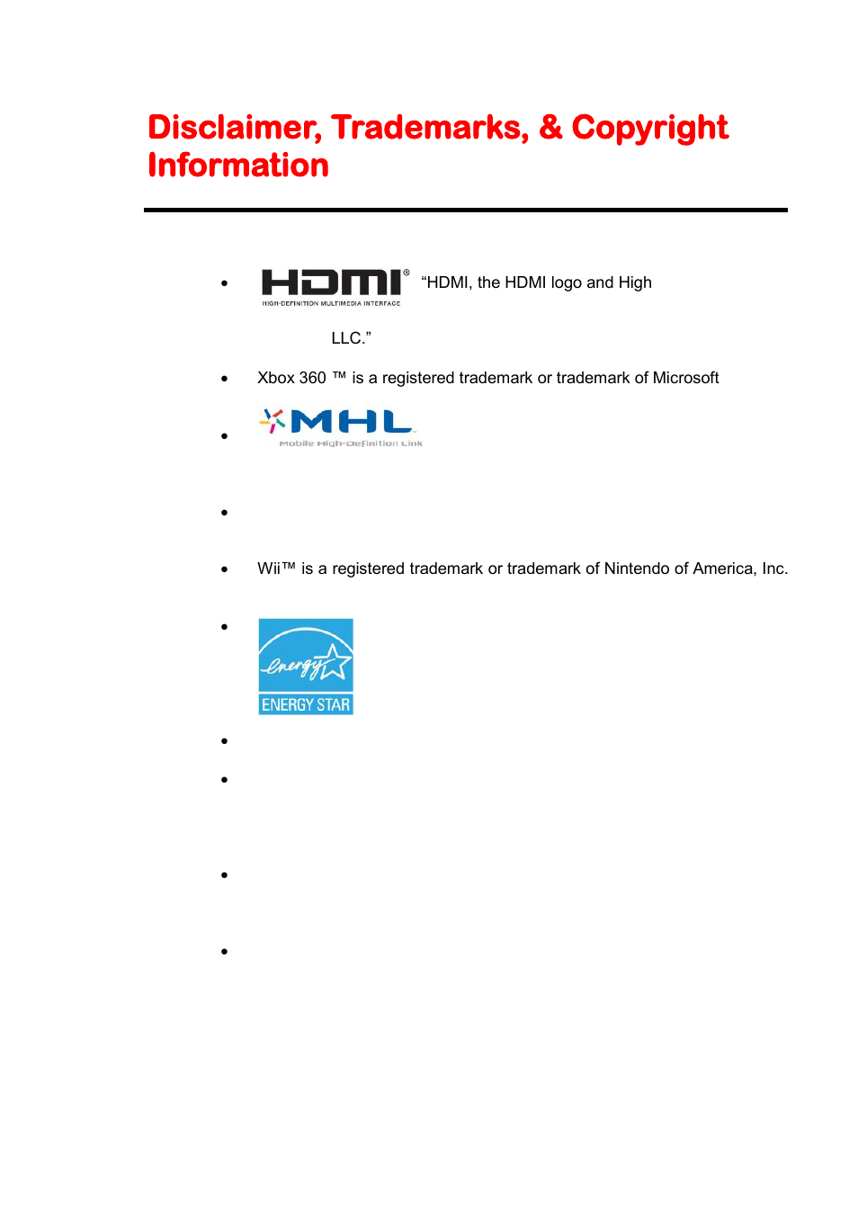Disclaimer, trademarks, & copyright information | Sceptre E325-E328BV User Manual | Page 53 / 54