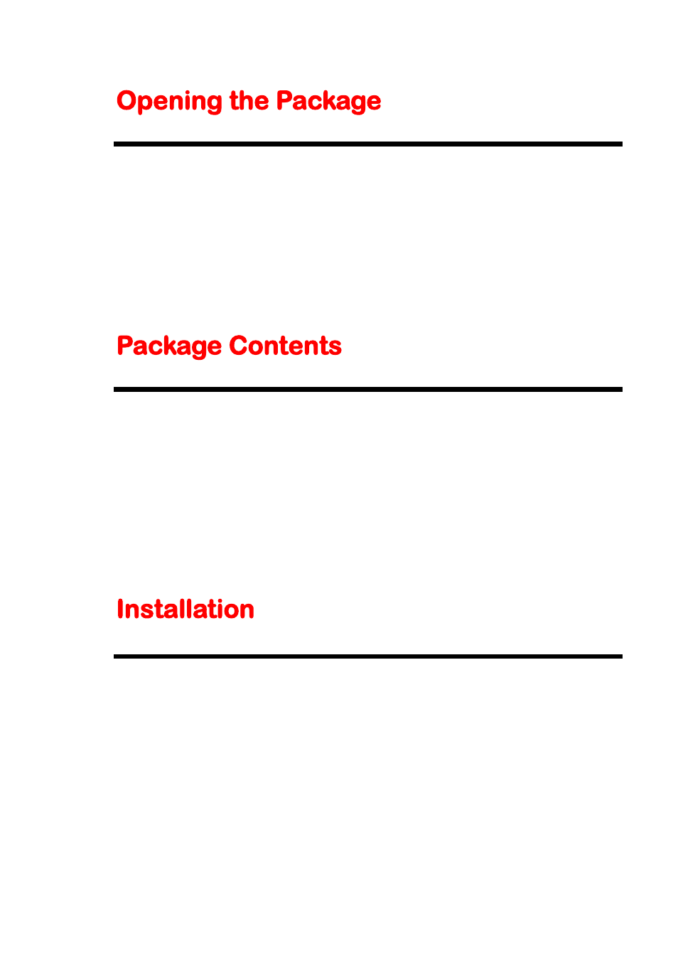 Opening the package, Package contents, Installation | Sceptre E325-E328BV User Manual | Page 7 / 54