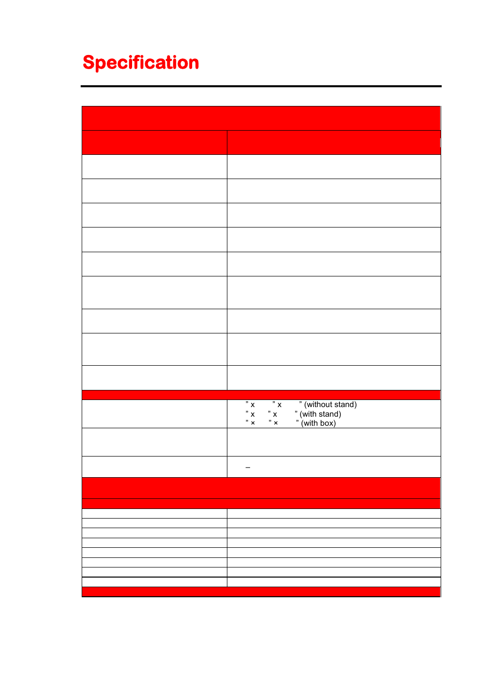 Specification | Sceptre E328BV-HDC User Manual | Page 47 / 52