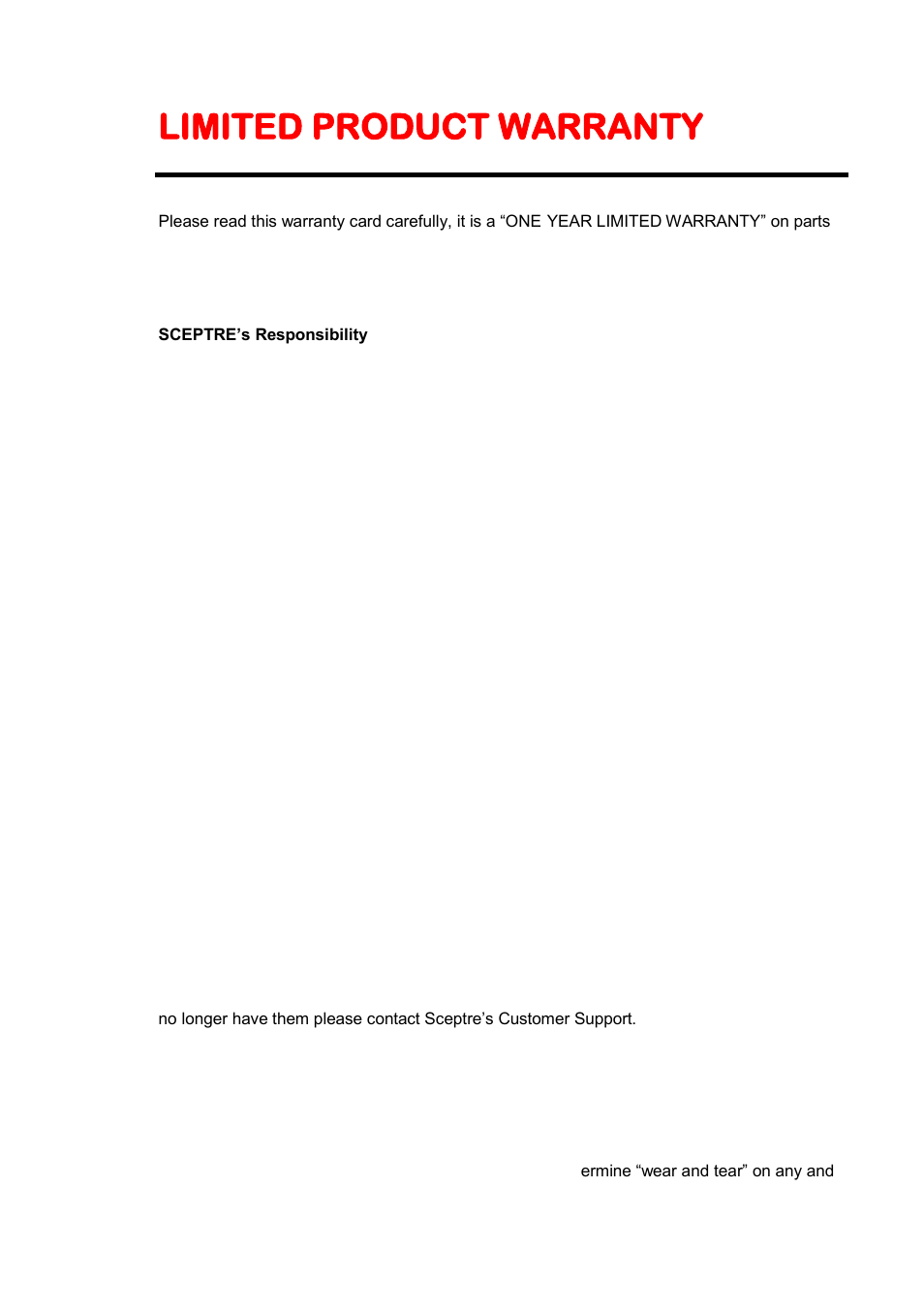 Limited product warranty | Sceptre E328BV-HDC User Manual | Page 49 / 52