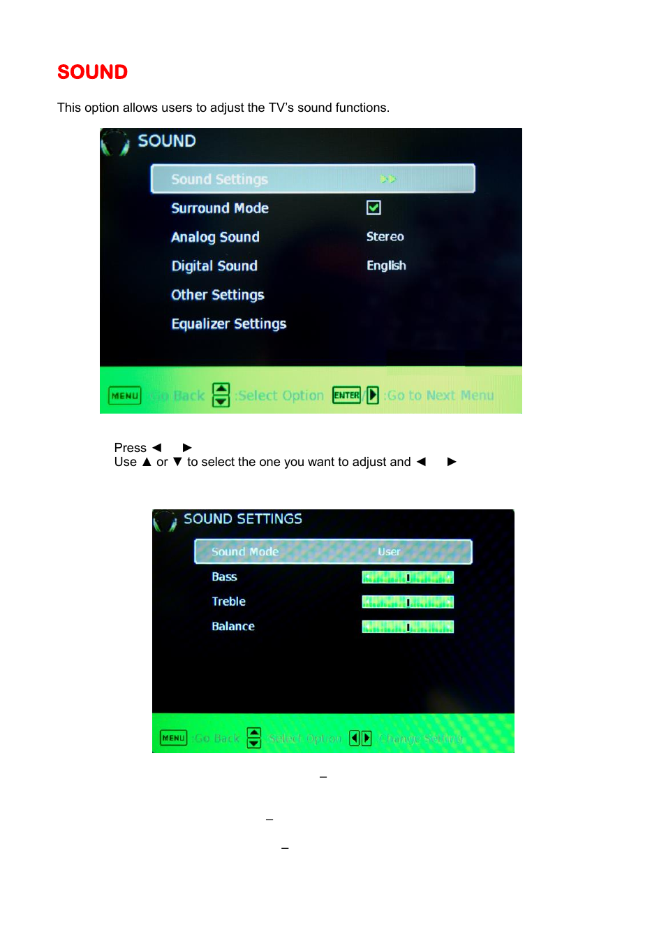 Sound | Sceptre E328BD-HDC User Manual | Page 30 / 59