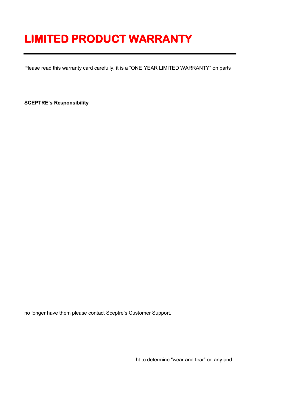 Limited product warranty | Sceptre E328BD-HDC User Manual | Page 56 / 59