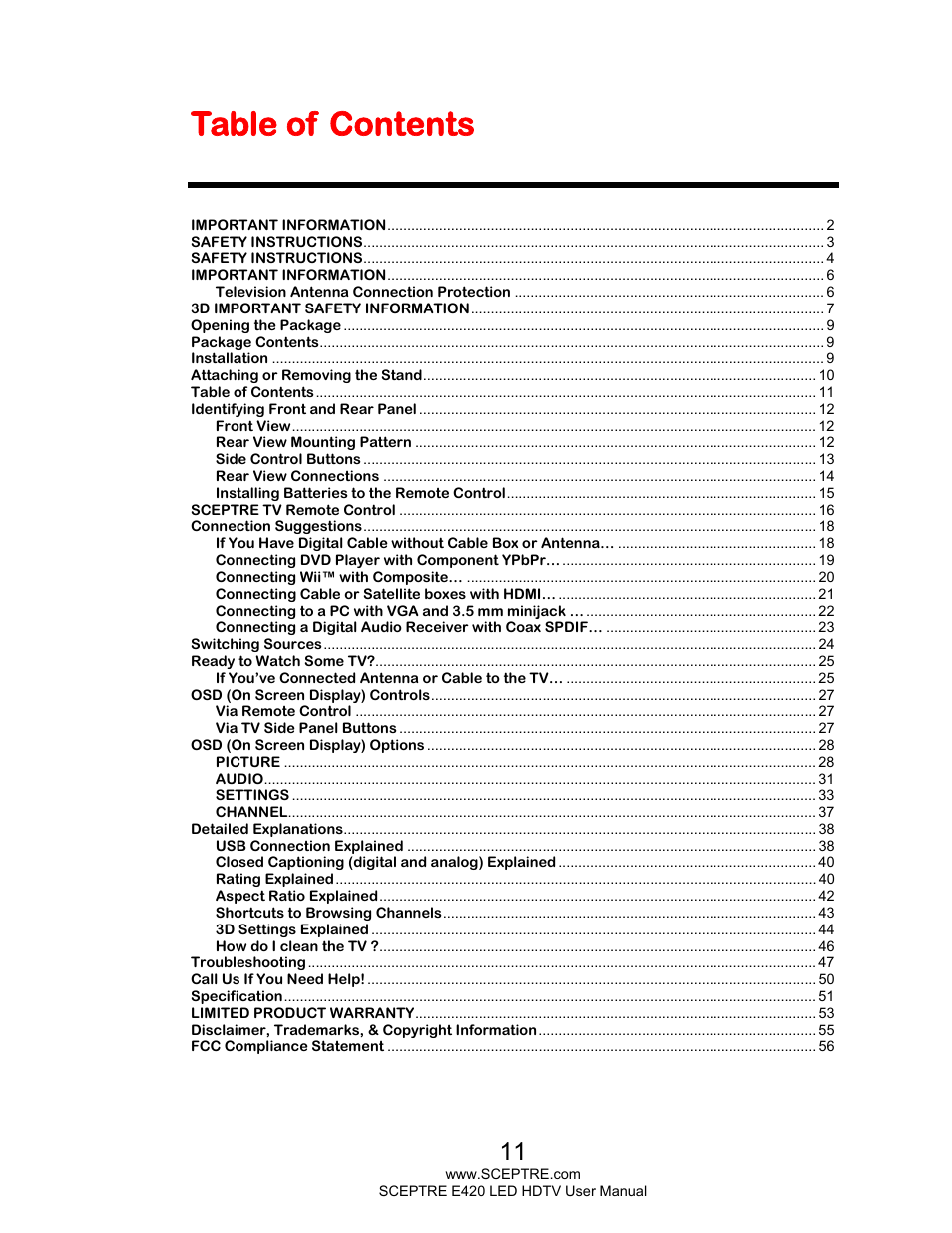 Sceptre E425BV-FHDD User Manual | Page 11 / 56