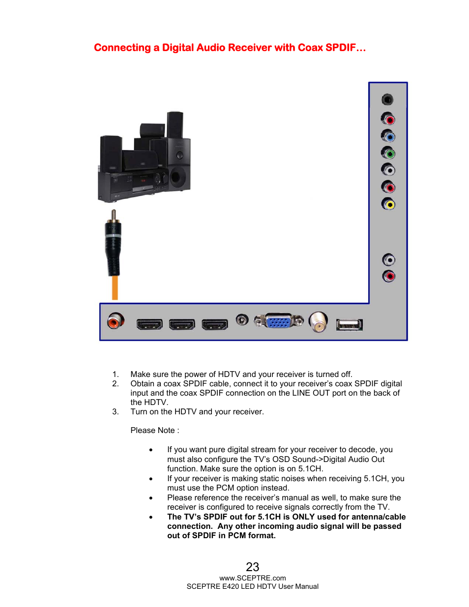 Sceptre E425BV-FHDD User Manual | Page 23 / 56