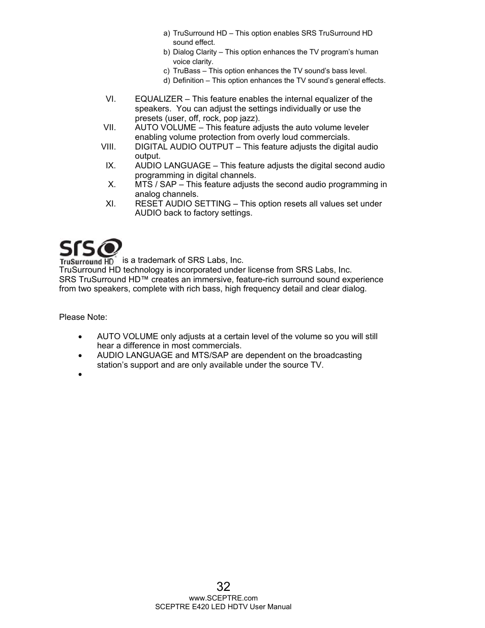 Sceptre E425BV-FHDD User Manual | Page 32 / 56