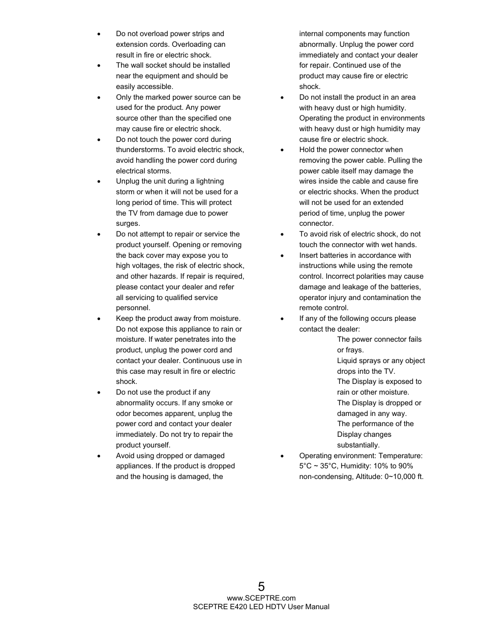 Sceptre E425BV-FHDD User Manual | Page 5 / 56