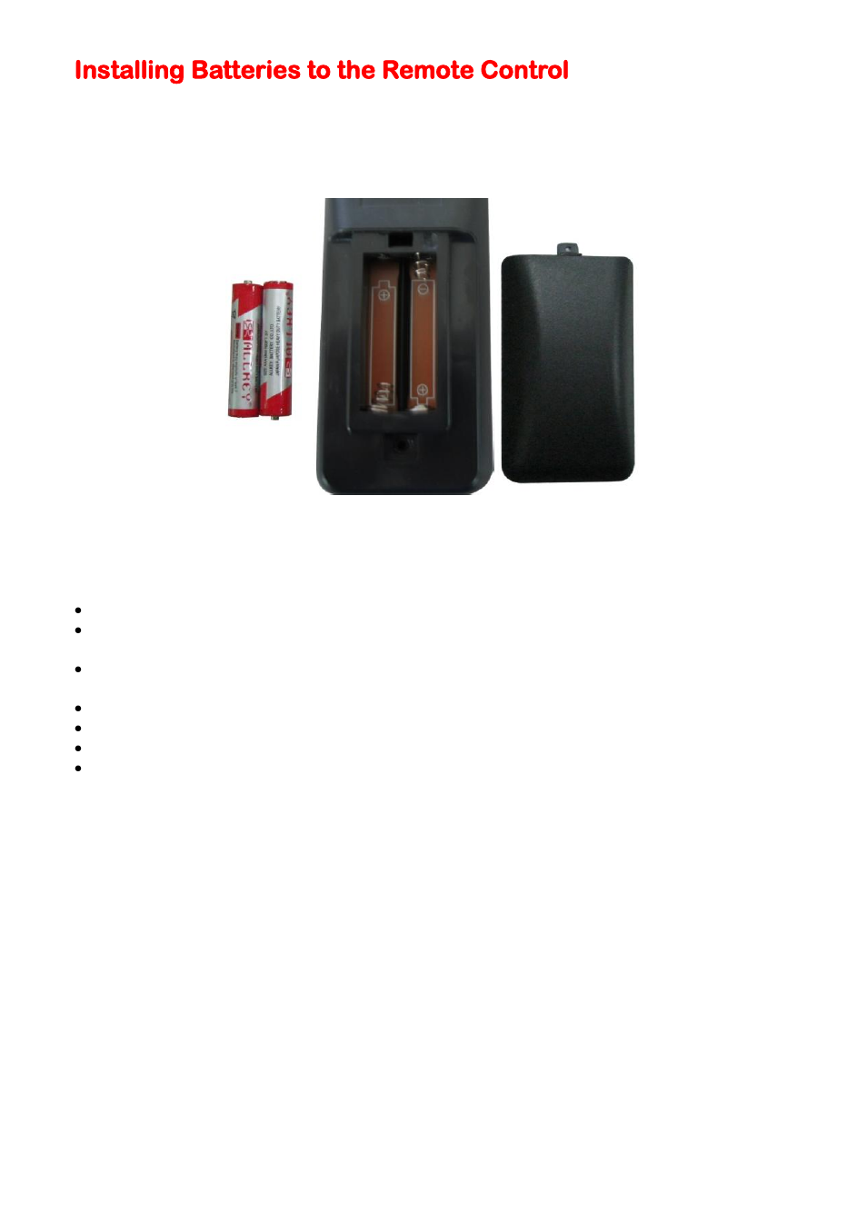 Installing batteries to the remote control | Sceptre E478BV-FMDU User Manual | Page 16 / 55
