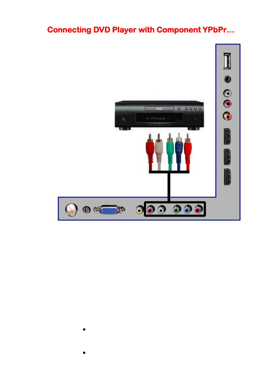 Connecting dvd player with component ypbpr | Sceptre X405BV-FHDR User Manual | Page 19 / 54