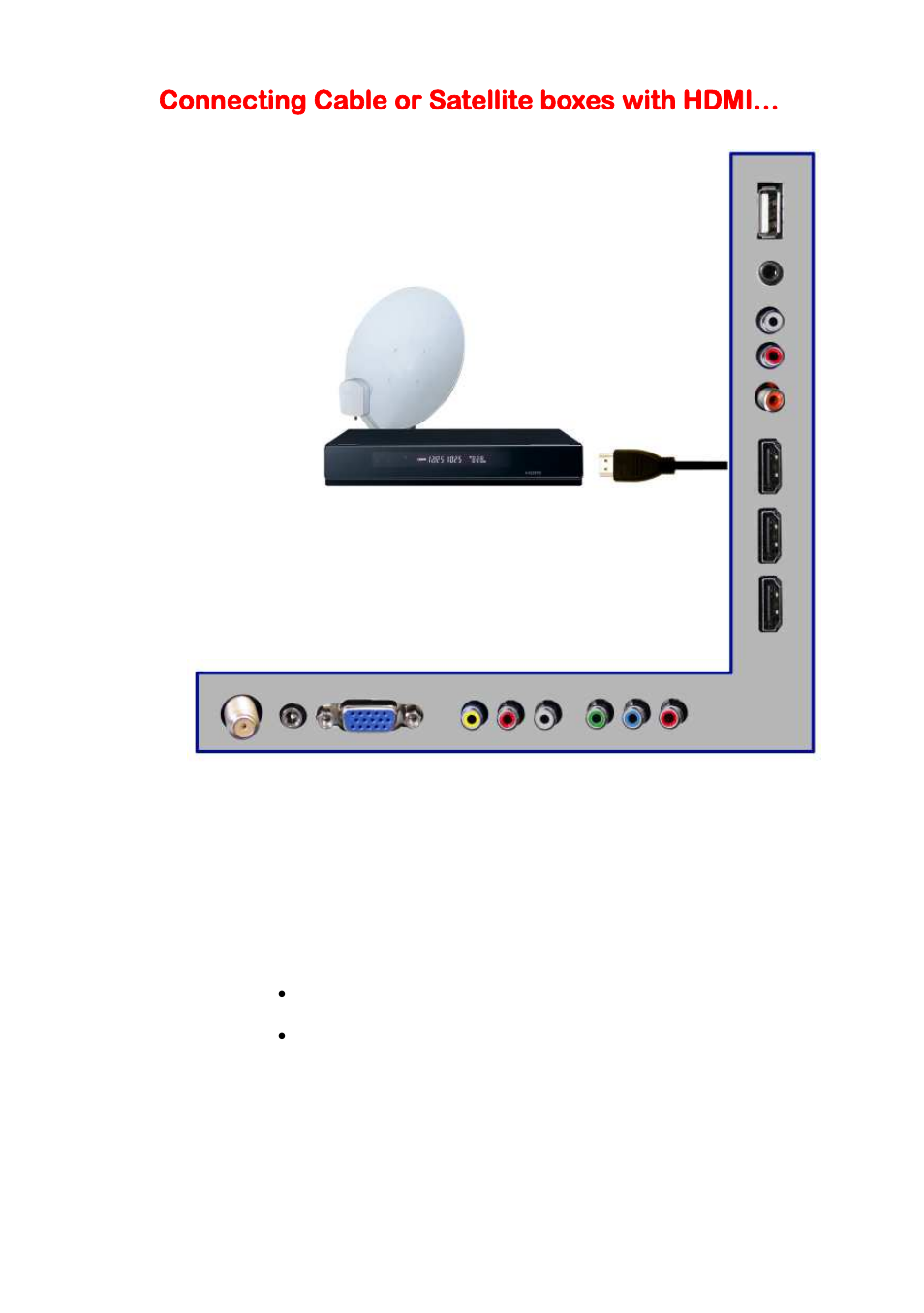 Connecting cable or satellite boxes with hdmi | Sceptre X405BV-FHDR User Manual | Page 21 / 54