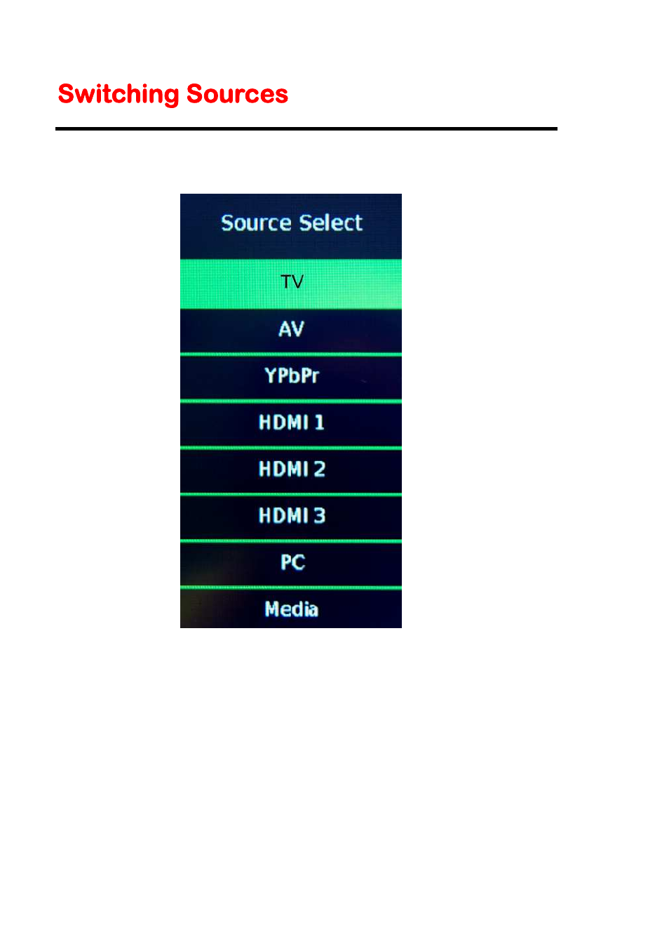 Switching sources | Sceptre X405BV-FHDR User Manual | Page 24 / 54