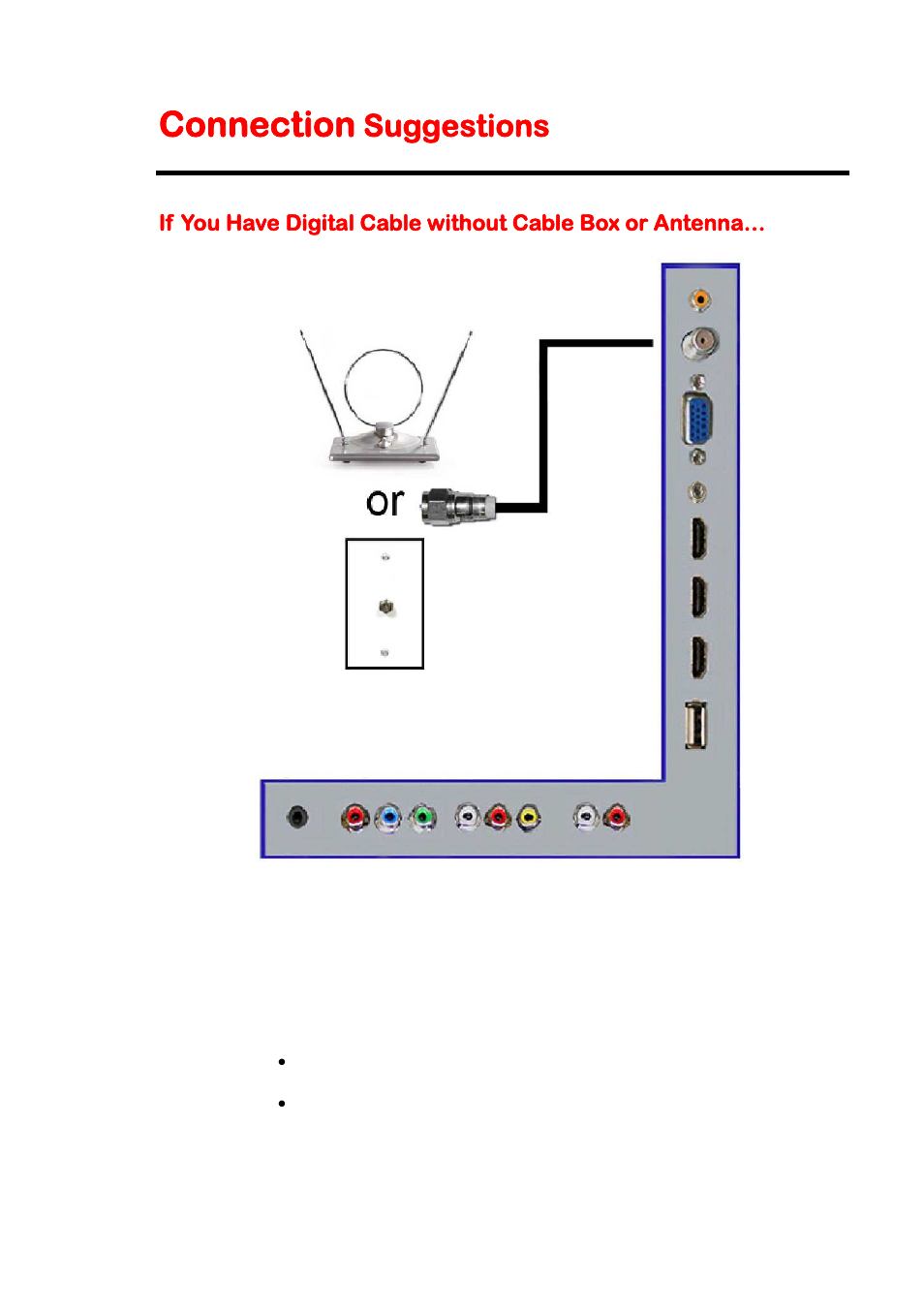 Connection, Suggestions | Sceptre X505BV-FMDR User Manual | Page 17 / 58