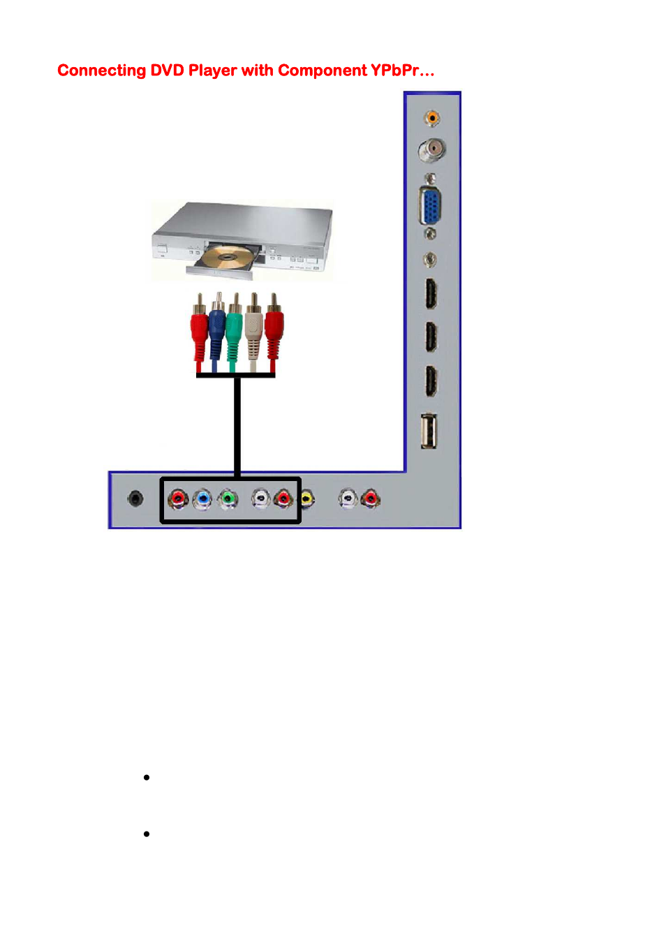 Connecting dvd player with component ypbpr | Sceptre X505BV-FMDR User Manual | Page 18 / 58