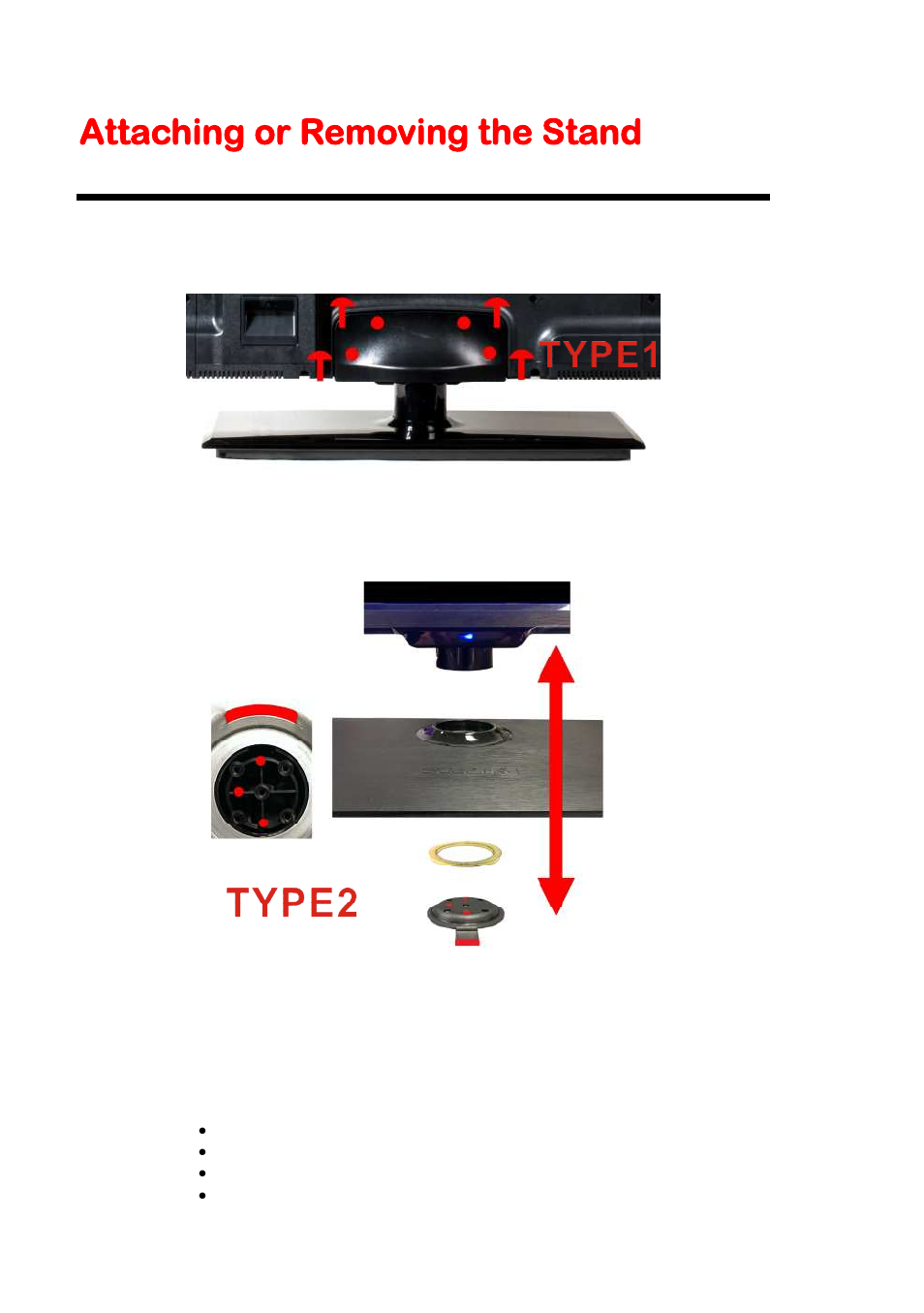 Attaching or removing the stand | Sceptre X505BV-FMDR User Manual | Page 8 / 58