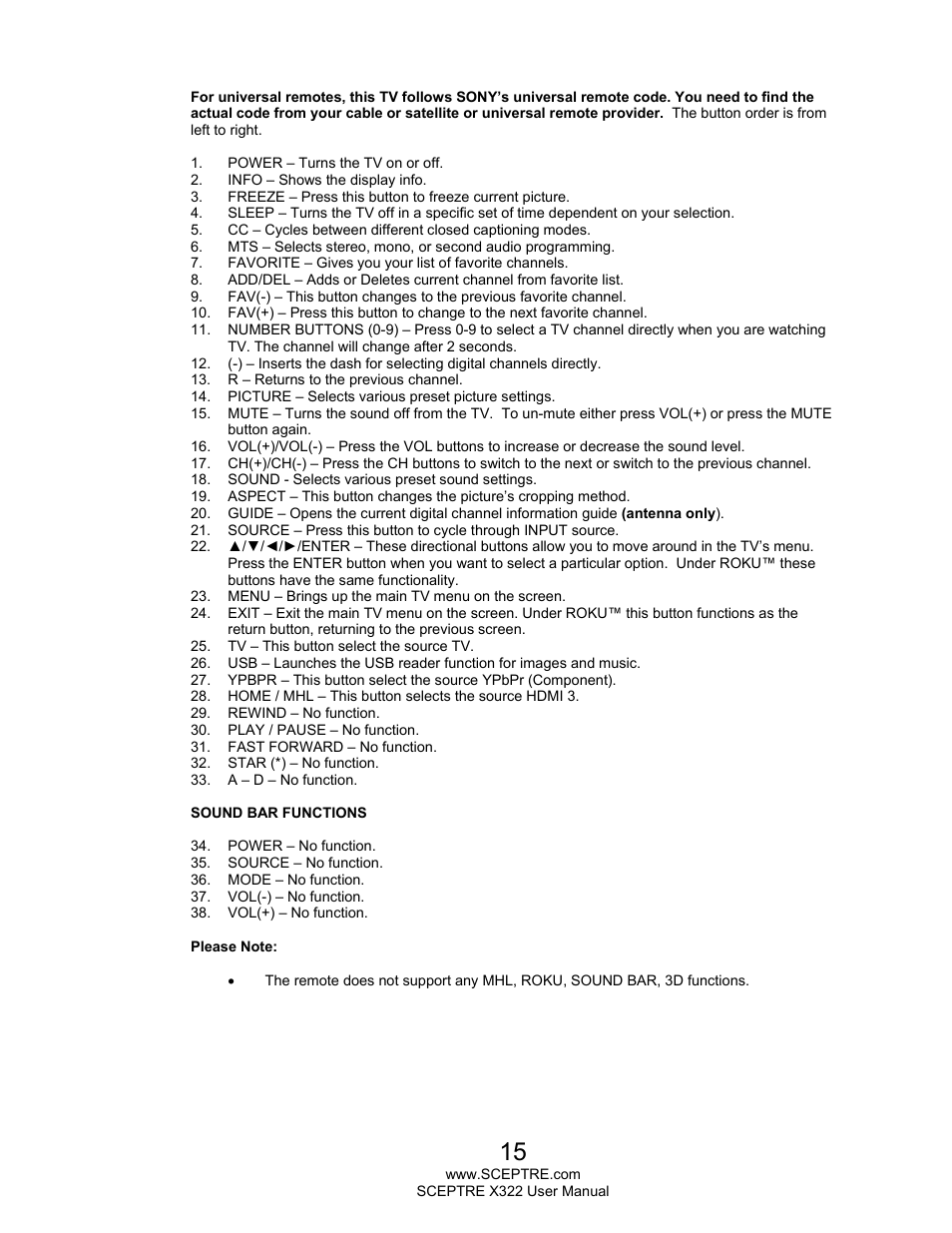 Sceptre X322UV-HDR User Manual | Page 15 / 52