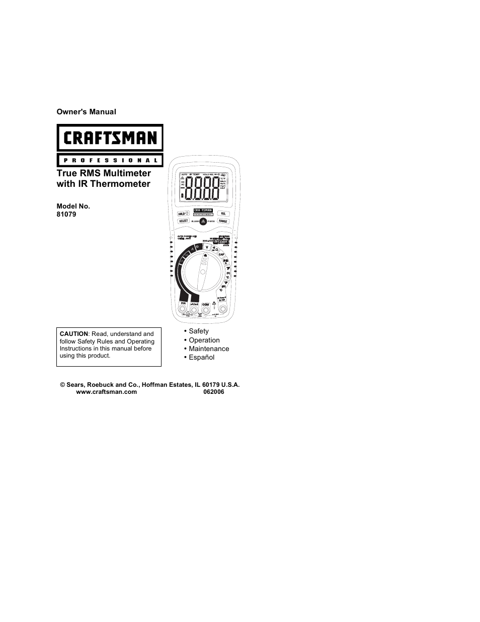 Craftsman 81079 User Manual | 26 pages