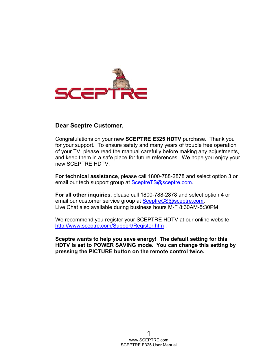 Sceptre E325LD-HDR User Manual | 58 pages