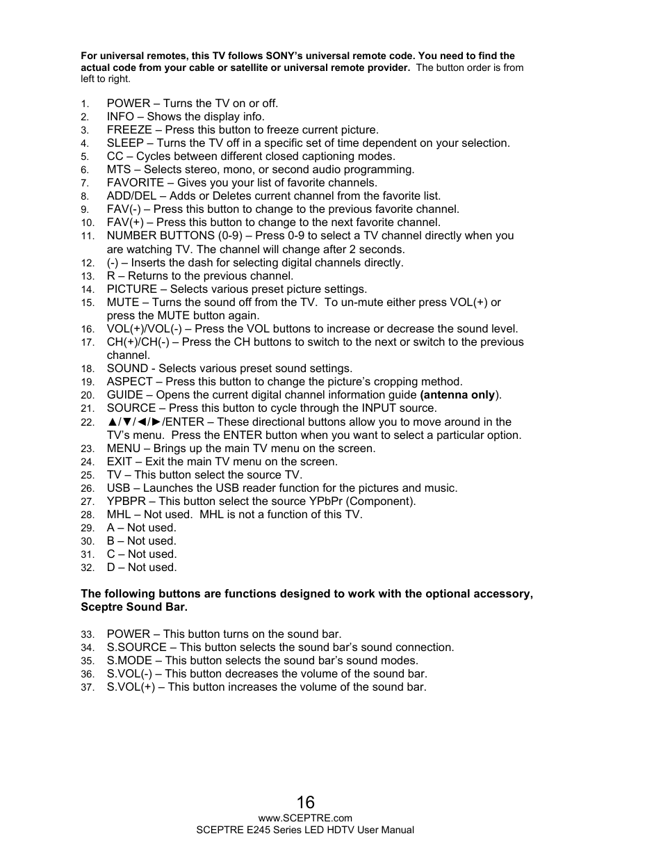 Sceptre E245WV-FHDR User Manual | Page 16 / 51