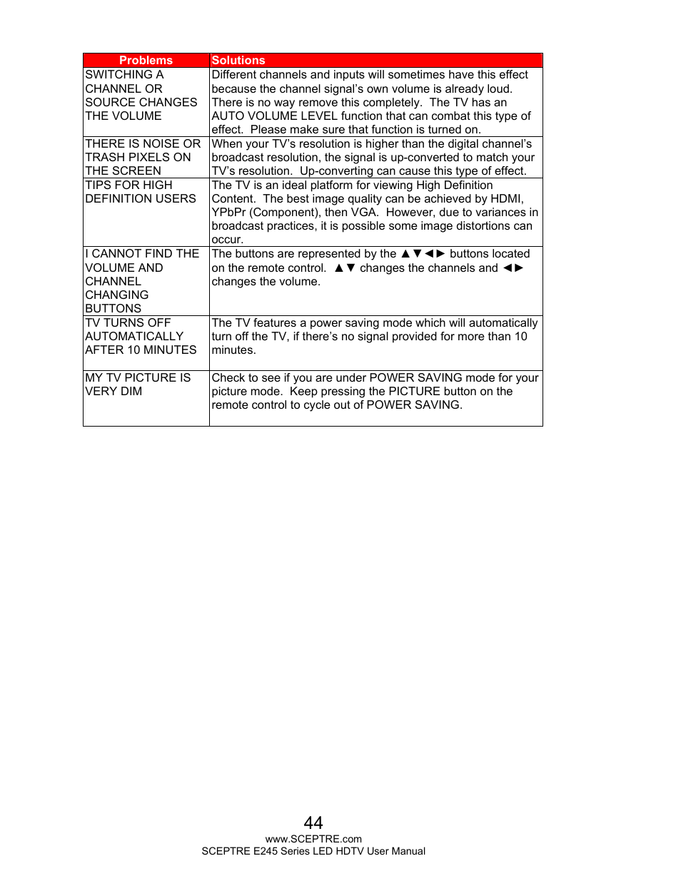 Sceptre E245WV-FHDR User Manual | Page 44 / 51