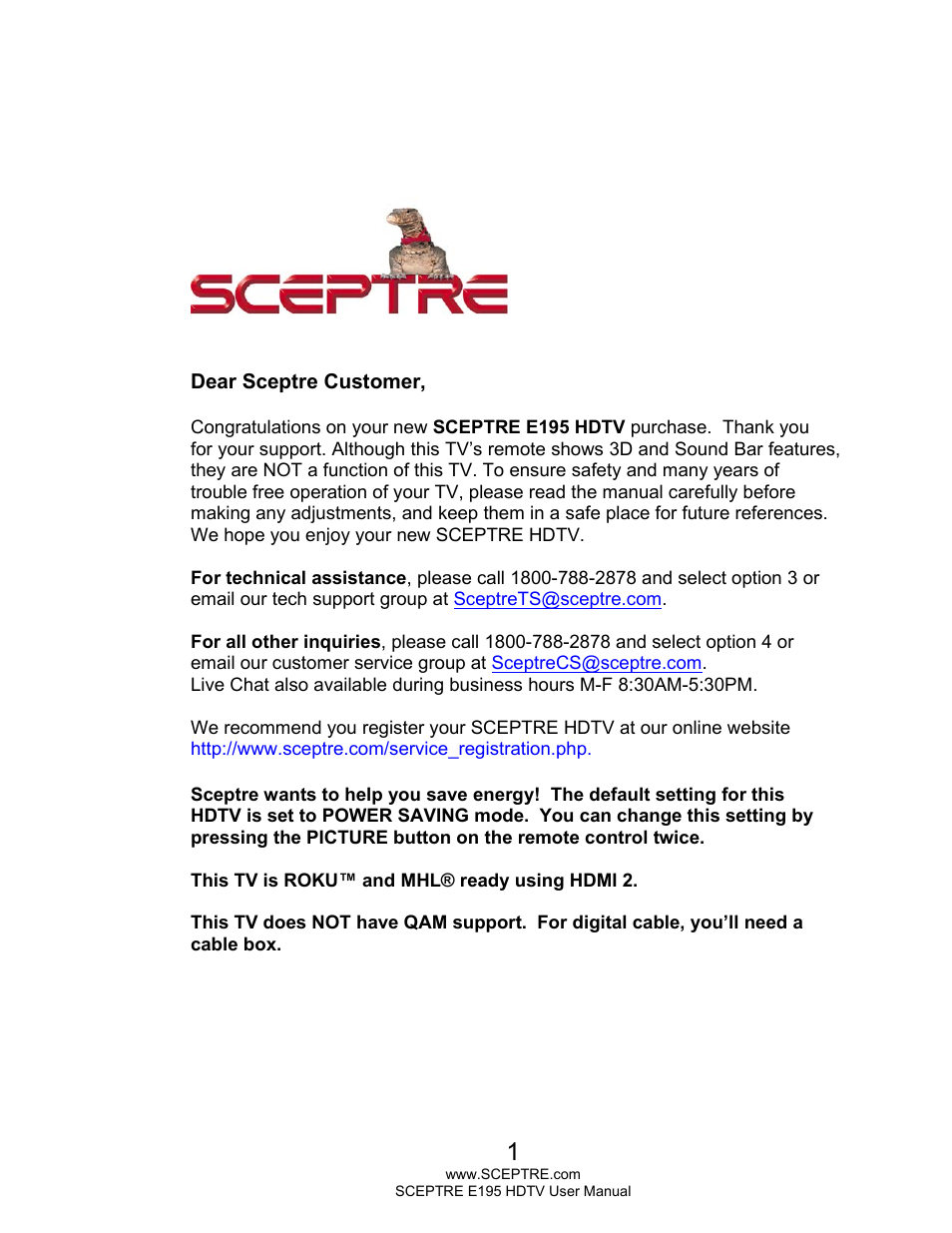 Sceptre E195BD-SMQR User Manual | 65 pages