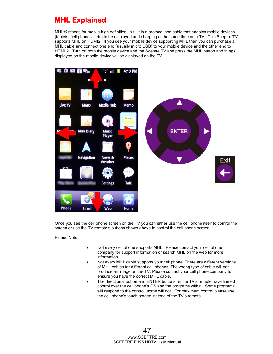 Mhl explained | Sceptre E195BD-SMQR User Manual | Page 47 / 65