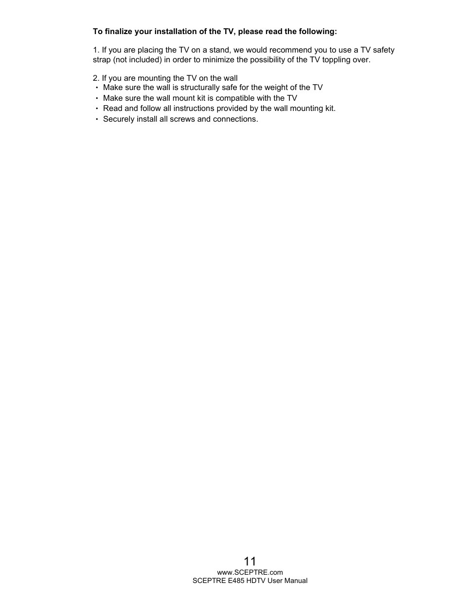 Sceptre E485BV-FMQR User Manual | Page 11 / 58