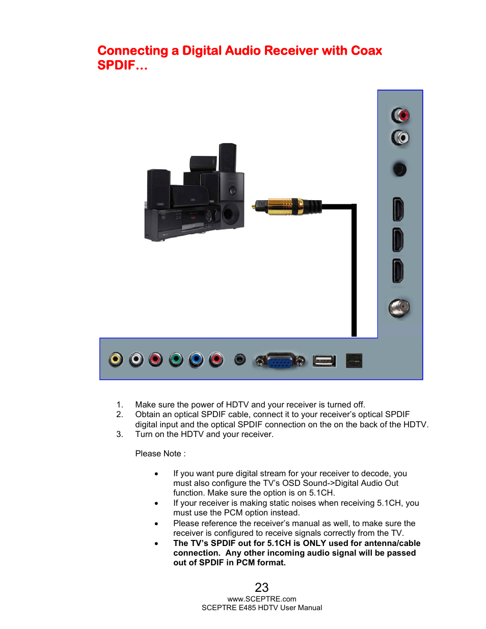 Sceptre E485BV-FMQR User Manual | Page 23 / 58