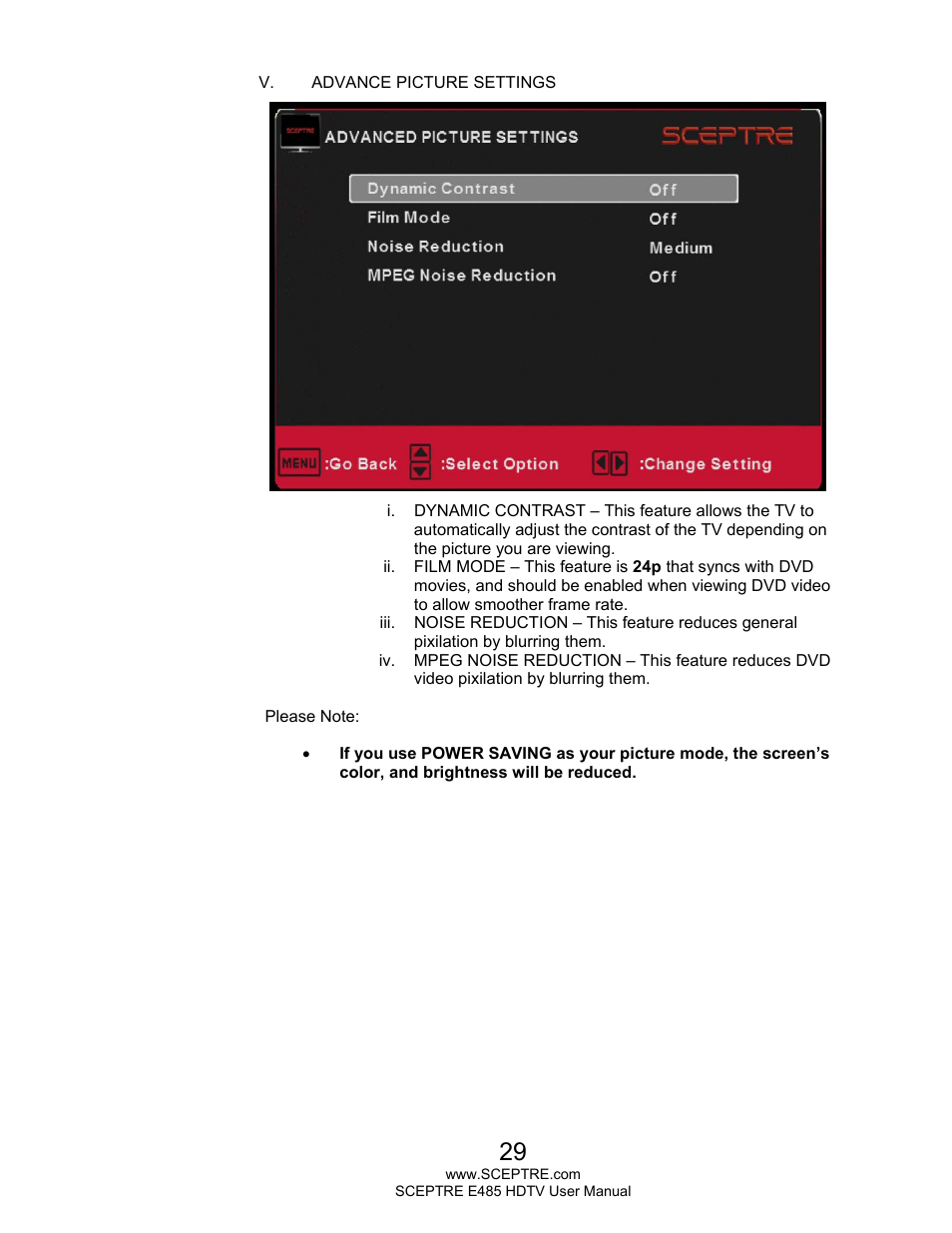 Sceptre E485BV-FMQR User Manual | Page 29 / 58