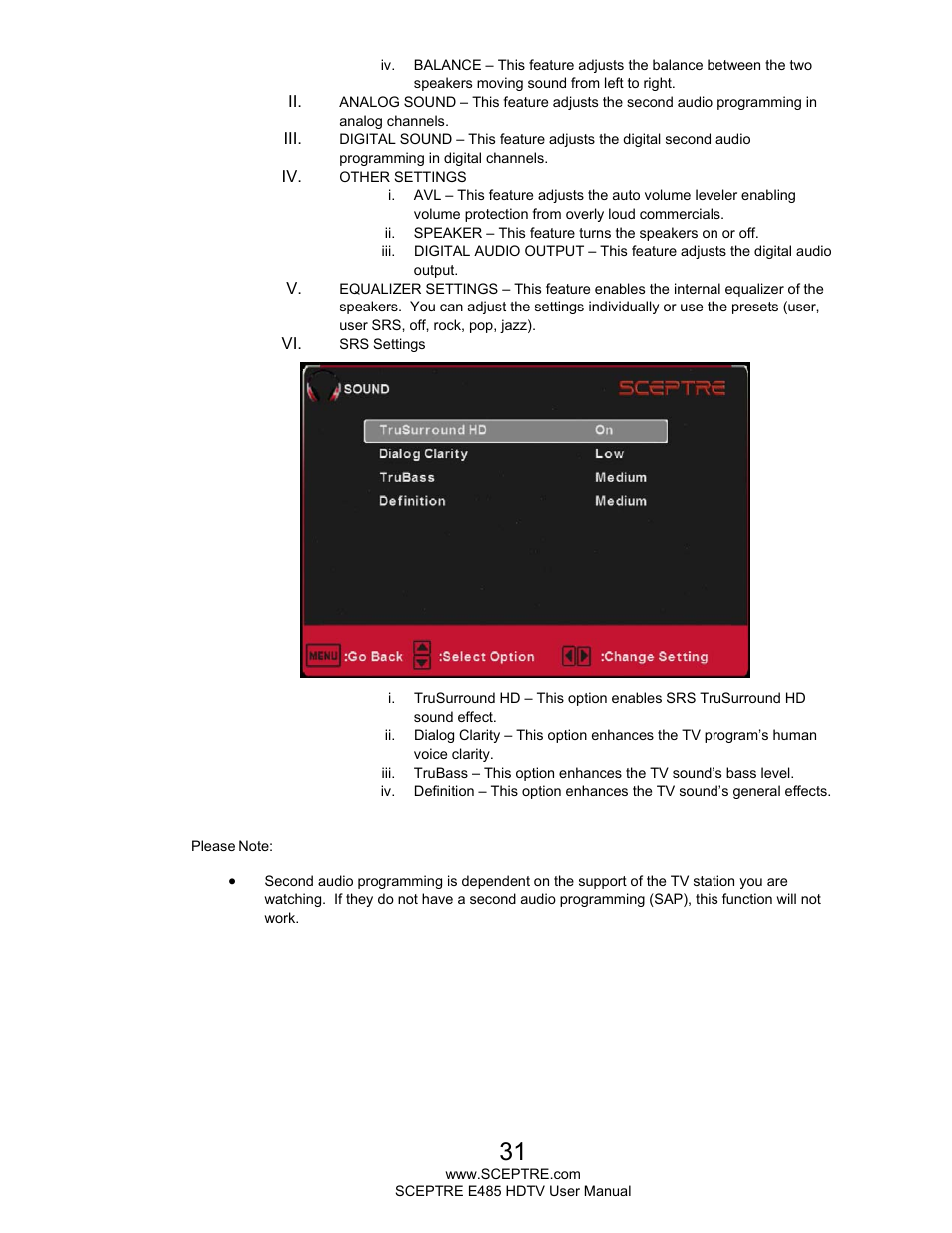 Sceptre E485BV-FMQR User Manual | Page 31 / 58