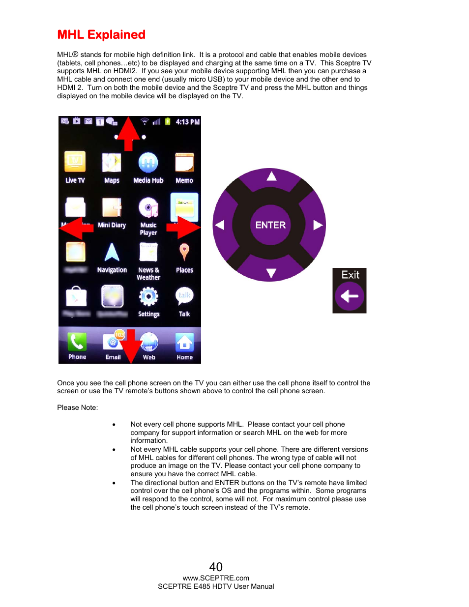 Mhl explained | Sceptre E485BV-FMQR User Manual | Page 40 / 58