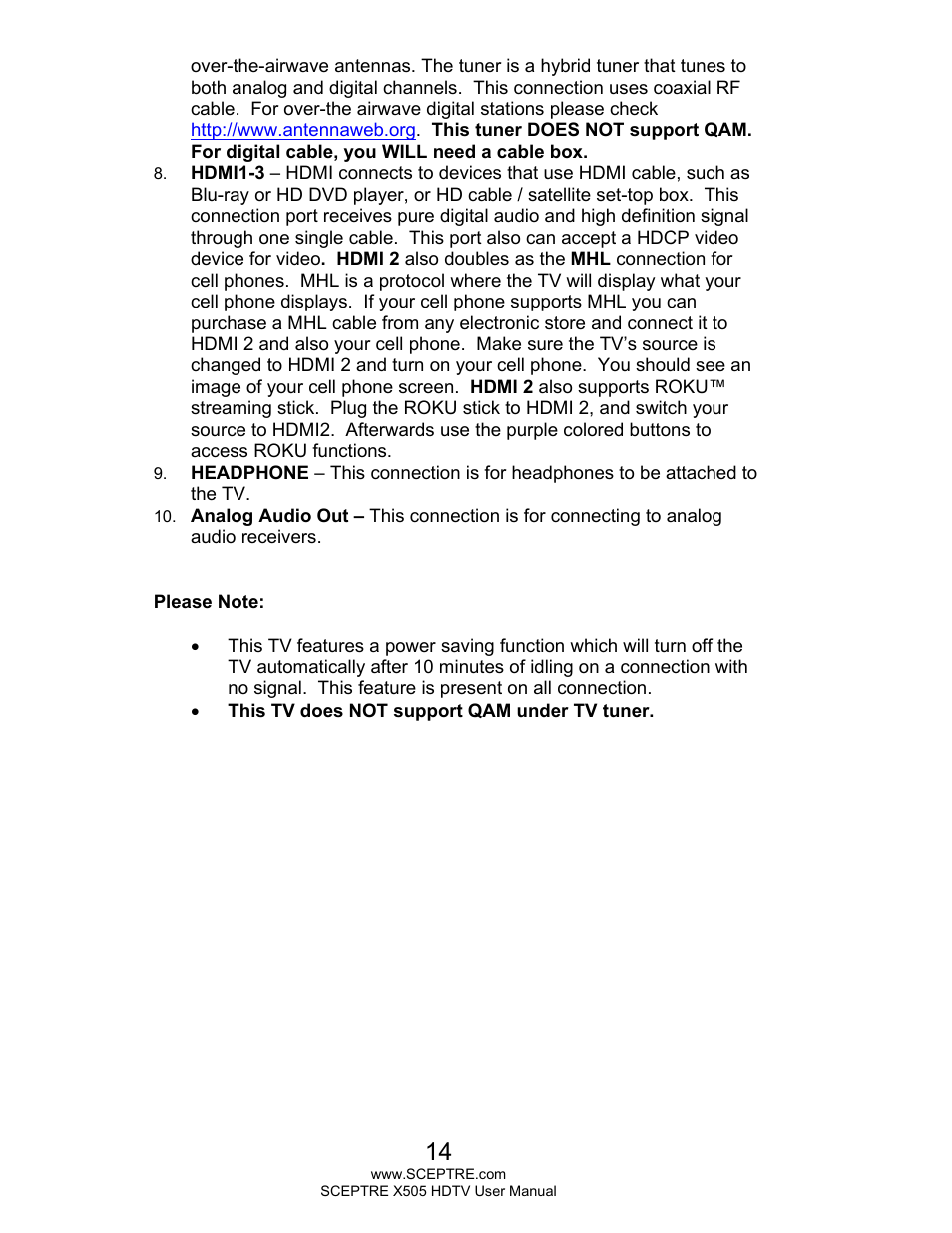 Sceptre E505BV-FMQR User Manual | Page 14 / 58
