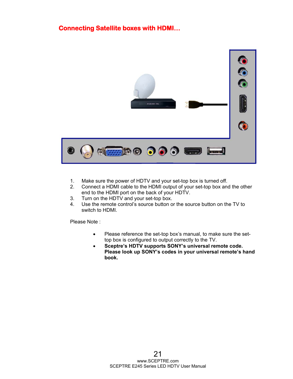Sceptre E245BD-FHDR User Manual | Page 21 / 58