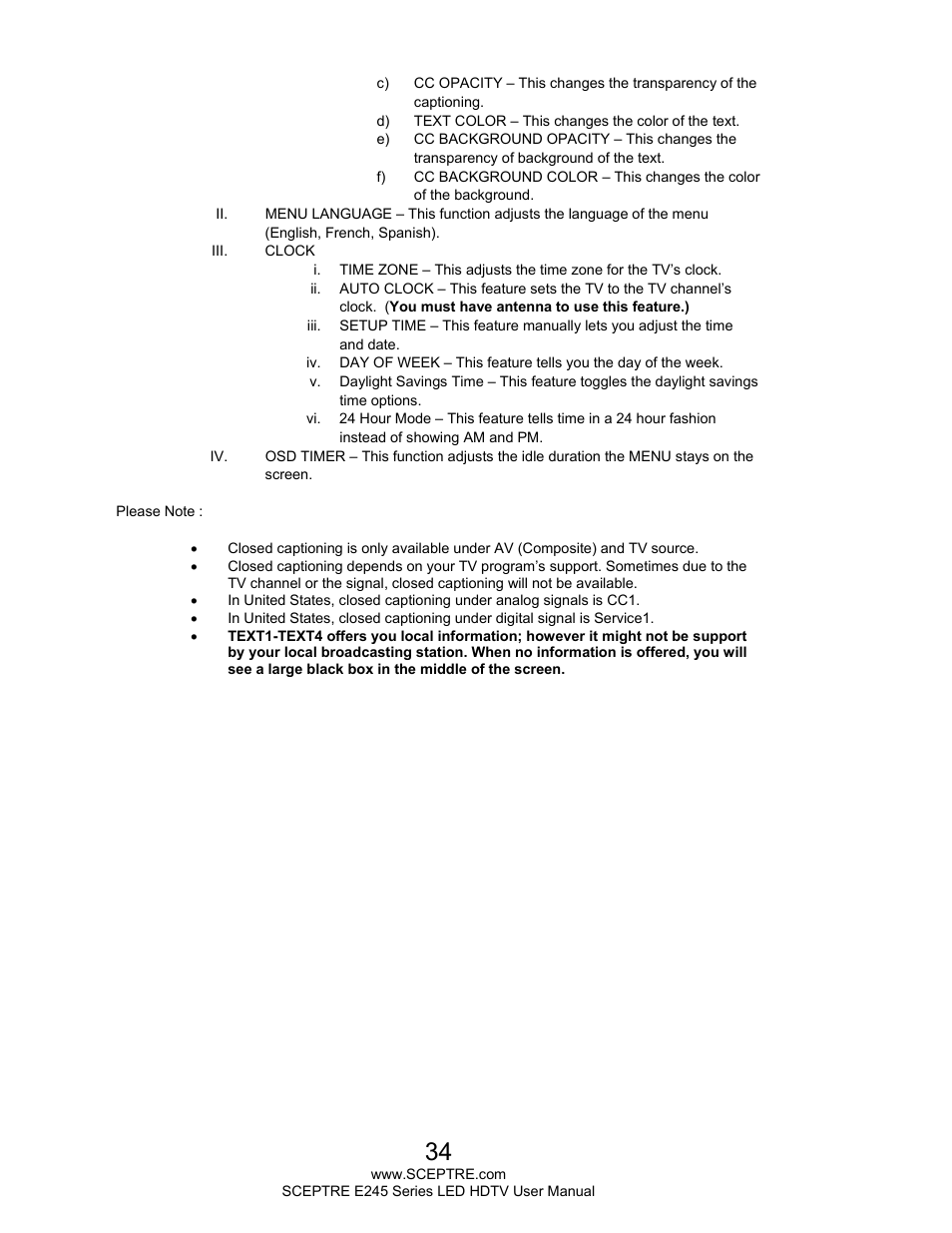 Sceptre E245BD-FHDR User Manual | Page 34 / 58