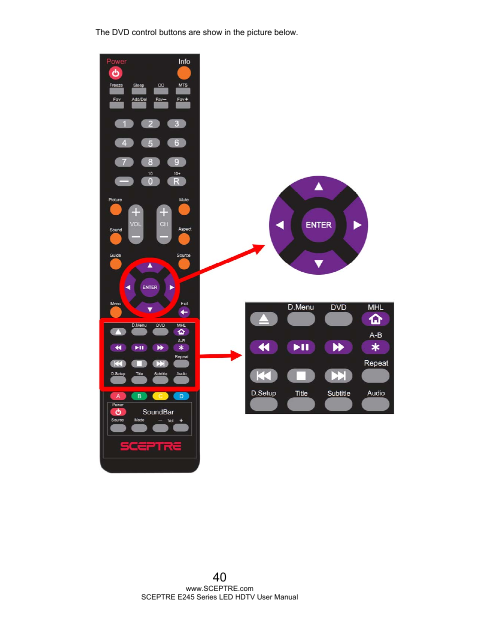 Sceptre E245BD-FHDR User Manual | Page 40 / 58