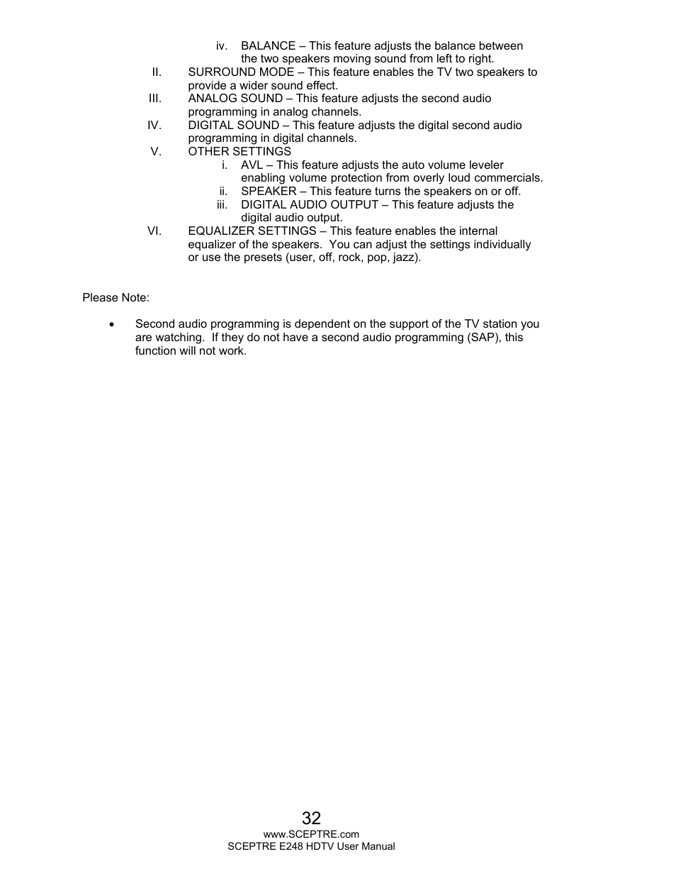 Sceptre E248BD-FMQR User Manual | Page 32 / 65