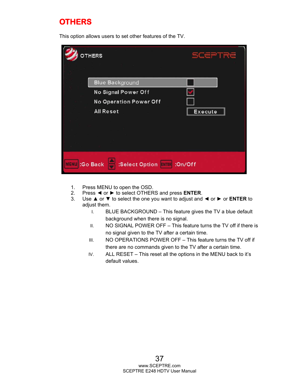 Others | Sceptre E248BD-FMQR User Manual | Page 37 / 65